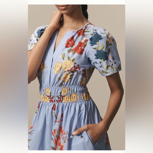 Anthropologie Somerset Maxi Dress in Blue Floral - Picture 2 of 3